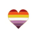 Heart-shaped lesbian pride flag enamel pin metal alloy brooch clothing accessory badge - Style 4