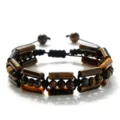 Tigerauge Perlen Armband mehrreihig geflochten verstellbar Kordel Herren Mode Schmuck - Tigerauge-Stil (BZB1108) / Tigerauge