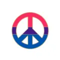 Cute bisexual pride flag peace sign brooch pin, vibrant alloy lapel pin accessory. - Round Peace Sign Style