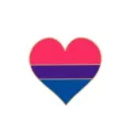 Bisexual pride heart enamel pin, cute metal badge brooch, colorful pride flag jewelry. - Heart Style