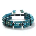 Blau Kaiserjaspis Perlen Zylinder Armband Herren Geflochten Verstellbar Schmuck - Blauer Kaiserstein-Stil (BZB1108) / Kaiserblau