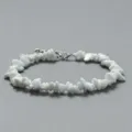 Bracelet de Pierres Concassees Blanches Ajustable Bijou de Plage Vacances Ete Chevillere - Pierre Blanche Porcelaine (BZB2001)
