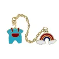 Creative funny rainbow cloud chain metal alloy brooch overalls badge jewelry accessory - Rainbow
