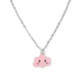 Cute pink smiling cloud pendant necklace, sweet cartoon clavicle chain for daily wear. - Gold Chain / Pink Cloud