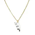 Cute Peeking Cat Pendant Necklace Gold Alloy Chain Aesthetic Animal Jewelry Gift for Women - White Cat