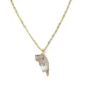 Cute hanging cat pendant necklace gold alloy clavicle chain fashion cute jewelry gift for women - Khaki Cat