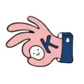 Cute cartoon hand gesture enamel pin with letter K design, perfect for student backpack decor. - Style 2