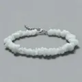 Bracelet en pierres naturelles eclats fermoir argente bijoux cristal vacances plage - Jade Blanc (BZB2001)