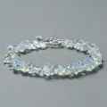 Variante de bracelet en pierre concassée, chevillère cristal réglable pour été plage. - Opalite (BZB2001)