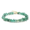 Bracelet en pierres concassées vertes, chaîne réglable, bijoux de vacances plage été. - Aventurine Verte (BZB2001)