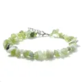 Bracelet réglable en éclats de pierre naturelle verte style bijoux de vacances plage été - Jade Xiu (BZB2001)