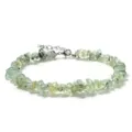 Bracelet et chevillère réglables en copeaux de cristal vert pour vacances d'été à la plage. - Préhnite (BZB2001)