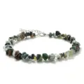 Bracelet réglable en perles de copeaux de pierres précieuses naturelles multicolores bijoux - Pierre d'Inde (BZB2001)