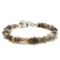 Bracelet ou chevillère en pierres naturelles concassées colorées avec chaîne réglable style été. - Pierre de Soleil (BZB2001)