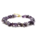 Bracelet ou chevillère réglable en pierres concassées violettes, style vacances d'été. - Améthyste (BZB2001)