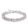 Bracelet ou chevillere reglable en cristaux de roche violet, bijou de plage ete. - Quartz Lavender (BZB2001)