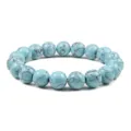 Bracelet de perles stretch en turquoise tendance avec des veines noires pour femmes et hommes. - 10mm / 17cm / Bleu clair