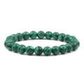 Bracelet élastique de perles de pierre ronde en malachite verte variante mode chic - Vert (Taille 8)