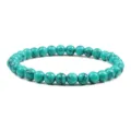 Bracelet Élastique en Perles de Pierre Turquoise Bijou Tendance Accessoire Mode Femme - 6mm / 17cm / Vert