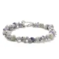 Bracelet en pierres naturelles concassées, chevillère réglable violette et blanche - Turquoise Violette (BZB2001)