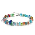 Ete plage multicolore pierre fragment reglable chevillere bracelet bijou vacances - Agate Colorée (BZB2001)