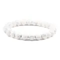 Bracelet de perles en howlite blanche elastique bijou en pierre naturelle pour hommes femmes - 8mm / 17cm / Howlite à Lignes Noires