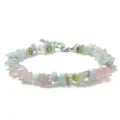 Bracelet et chevillere reglables en pierre concassee multicolore style vacances d'ete - Morganite (BZB2001)