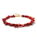 Bracelet de cheville en pierre naturelle rouge fermoir dore reglable plage boho bijoux ete - Corail Rouge (BZB2001)