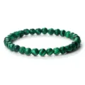 Bracelet en perles de malachite verte naturelle élastique ronde bijoux de pierres précieuses - Vert (6mm)