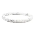 Bracelet extensible en perles de turquoise blanche, bijou de mode en pierre naturelle. - 6mm / 17cm / Blanc