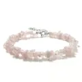 Bracelet réglable en pierres concassées de quartz rose joli bijou de main cristal naturel - Quartz Rose (BZB2001)