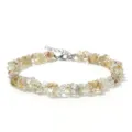 Bracelet en pierres naturelles de plage d'ete chaine metal reglable bijoux femme - Citrine Jaune (BZB2001)
