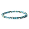 Variante de bracelet élastique en perles de pierre malachite rayée multicolore mode. - Bleu Clair (4mm)