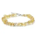 Bracelet ou chevillere reglable en eclats de cristal jaune avec fermoir en metal. - Citrine (BZB2001)