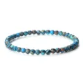 Bracelet en perles de pierre rayées bleues chaîne de poignet élastique bijou mode chic - Bleu (4mm)