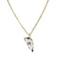 Collana con Ciondolo a Forma di Gatto Tricolore in Lega Dorata Gioiello Trendy - Gatto Calico