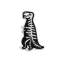 Black and white alloy dinosaur skeleton enamel pin fashion creative metal brooch badge for apparel. - Style A (BH2058)