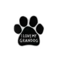 Bonito broche de huella de pata esmaltado en negro con diseño de letras divertido para amantes. - Estilo 4 (I LOVE MY GRANDOG)