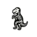 Black and white alloy dinosaur skeleton brooch pin, creative fashion enamel badge. - Style C (BH2058)