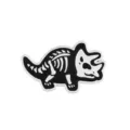 Black and white dinosaur skeleton enamel pin, cool triceratops alloy brooch badge. - Style K (BH2058)
