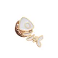 Cute white fish bone enamel lapel pin, creative alloy brooch for clothing and hat decoration. - Fishbone