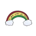 Spilla smaltata arcobaleno nuvola, graziosa spilla in lega colorata per vestiti e borse. - Arcobaleno