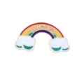 Cute rainbow cloud enamel pin, metal cartoon brooch badge for clothes, bags, and hats decor. - Rainbow