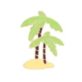 Graziosa spilla smaltata con palma tropicale distintivo estivo per abbigliamento - Palma