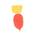 Spilla carota smaltata carina, simpatica spilla in lega di piante per vestiti e borse. - Carota