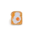 Joli badge en émail toast doré œuf au plat, broche dessin animé mignon nourriture alliage. - Toast à l'œuf au plat