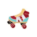 Vintage roller skate enamel pin cute lapel badge retro metal brooch clothing accessory - Shoe
