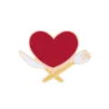 Leuke foodie hart emaille broche met mes en vork creatieve legering badge kledingaccessoire - Hart
