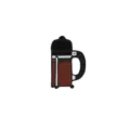 Close-up detail of a vintage French press coffee pot enamel pin alloy brooch badge decor. - French Press Style (BH046)