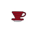Red coffee dripper alloy enamel brooch pin badge apparel decoration stylish accessory. - V60 Coffee Dripper Style (BH050)